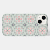 グリーンパステルフラワータイル Case-Mate iPhoneケース (裏面 (横))
