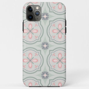 グリーンパステルフラワータイル iPhone 11 PRO MAXケース