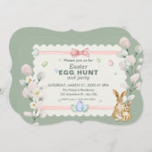 グリーンパステルフローラウォーターカラーイースターエッグ狩り (正面/裏面)
