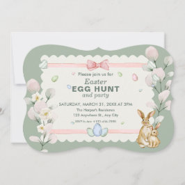 グリーンパステルフローラウォーターカラーイースターエッグ狩り