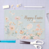 グリーンパステル春の花ハッピーイースター 薄葉紙 (クラフト)