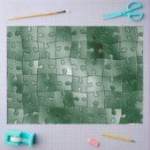 グリーンパズルピースティッシュペーパー 薄葉紙 (クラフト)