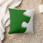 グリーンパズルピースピロー クッション (ブランケット)