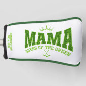 グリーンパターの女子ゴルフママクイーンカスタムズ ゴルフヘッドカバー (正面)