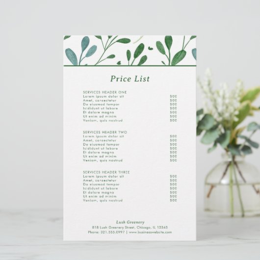 グリーンパターモダンン価格表 (スタンド正面)