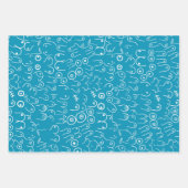 グリーンパターンおもしろい包装紙シート ラッピングペーパーシート (正面)