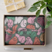 グリーンパターンおもしろい 薄葉紙 (ギフト)