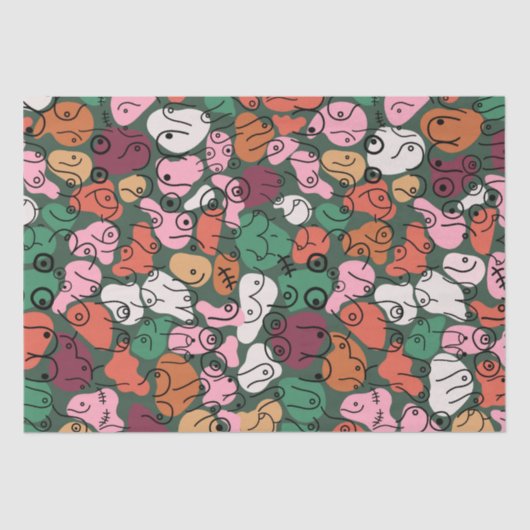 グリーンパターンおもしろい 薄葉紙 (正面)