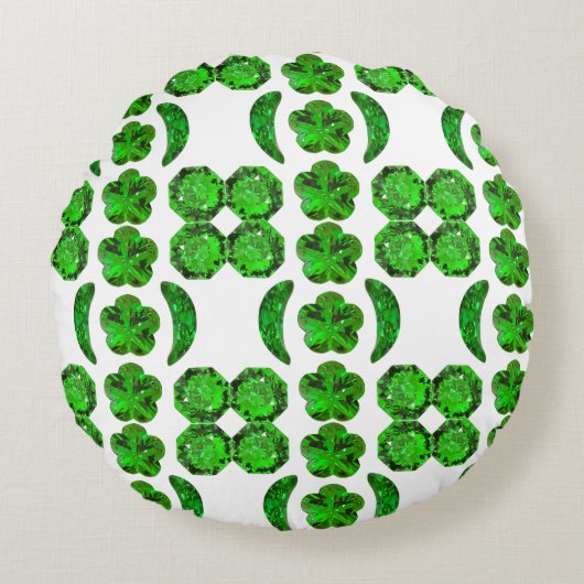 グリーンパターンエメラルド ラウンドクッション (正面)