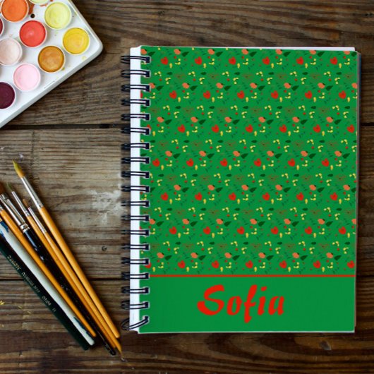 グリーンパターンフローラポピー野花プランナー プランナー手帳