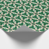 グリーンパターン（の模様が）あるラッピング紙 ラッピングペーパー (角)