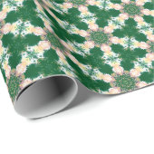 グリーンパターン（の模様が）あるラッピング紙 ラッピングペーパー (ロールコーナー)