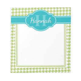 グリーンパター千鳥格子のンティール(緑がかった色)モノグラム ノートパッド