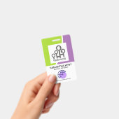 グリーンパモダンープルウェーブ社員写真テンプレート バッジ (手持ち)