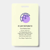 グリーンパモダンープルウェーブ社員写真テンプレート バッジ (裏面)