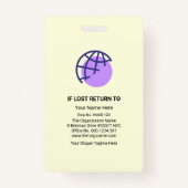 グリーンパモダンープルウェーブ社員写真テンプレート バッジ (裏面)