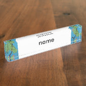 グリーンパロート表札 デスクネームプレート (側面)