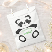 グリーンパンダベアーバースデーパーティー フェイバーバッグ (クリップ留めされた状態)