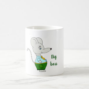 グリーンパンツにロマンチックな可愛いマウス コーヒーマグカップ