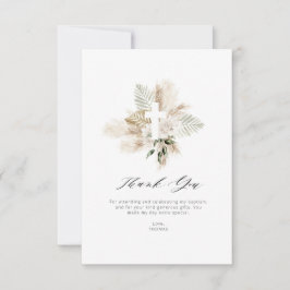 グリーンパンパフローラ洗礼サンキューカード 招待状