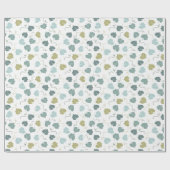 グリーンパンプキンの葉の模様の白 ラッピングペーパー (フラット)