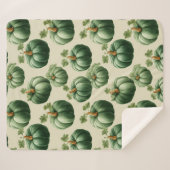 グリーンパンプキンオータムホームデザイン装飾用クッション シェルパブランケット (正面(横))