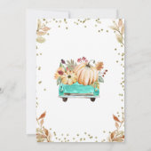 グリーンパンプキントラックベビーシャワー招待状 招待状 (裏面)