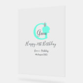 グリーンパンプキン秋誕生日21stグレーパステル アクリルサイン (傾斜)