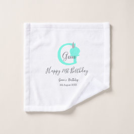 グリーンパンプキン秋誕生日21stグレーパステル ウォッシュタオル