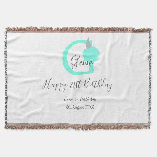 グリーンパンプキン秋誕生日21stグレーパステル スローブランケット (正面)