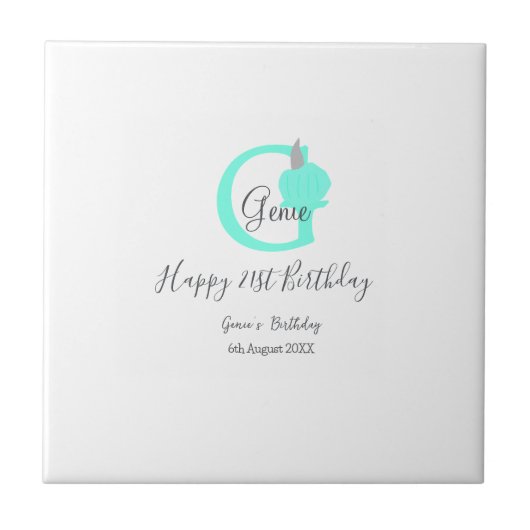 グリーンパンプキン秋誕生日21stグレーパステル タイル (正面)