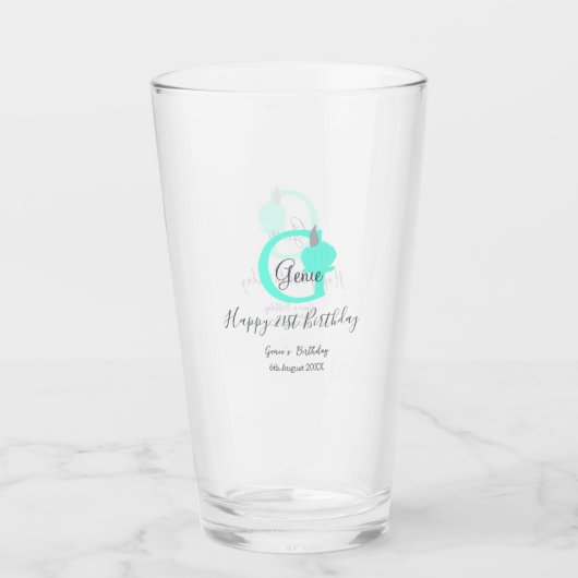 グリーンパンプキン秋誕生日21stグレーパステル タンブラーグラス (正面)