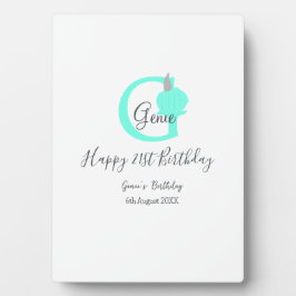 グリーンパンプキン秋誕生日21stグレーパステル フォトプラーク