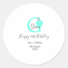 グリーンパンプキン秋誕生日21stグレーパステル ラウンドシール