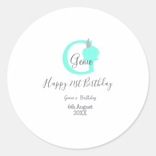 グリーンパンプキン秋誕生日21stグレーパステル ラウンドシール (正面)