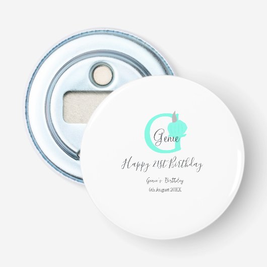 グリーンパンプキン秋誕生日21stグレーパステル 栓抜き (正面)