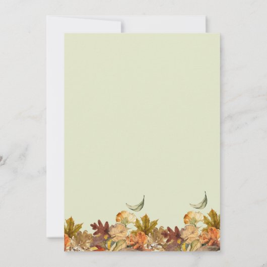 グリーンパンプキ離れンの誕生日と干し草のスタック 招待状 (裏面)