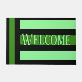 グリーンパースはっきりしたラインへようこそ ドアマット
