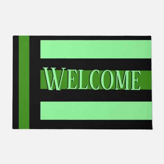 グリーンパースはっきりしたラインへようこそ ドアマット (正面)