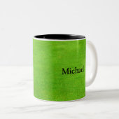 グリーンパーソナライズされたのホールシルエットでゴルファー ツートーンマグカップ (正面右)