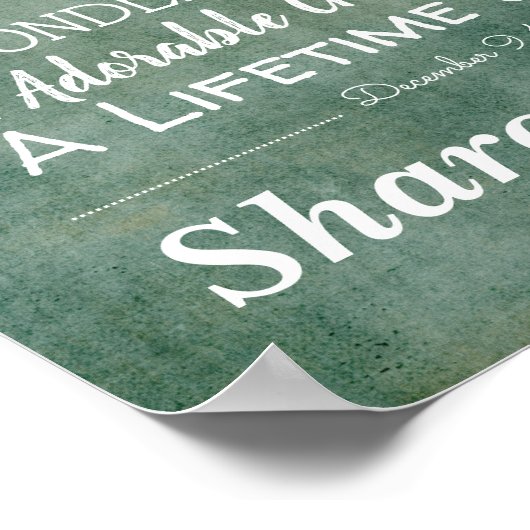 グリーンパーソナライズされたの結婚記念日のマイルストーン ポスター (角)