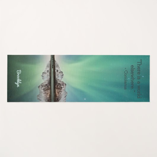 グリーンパーソナライズされたオーロインスパイアラ引用文 ヨガマット (正面(横))