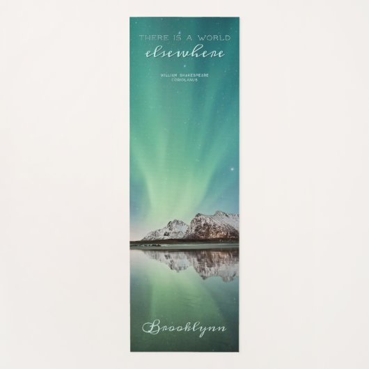 グリーンパーソナライズされたオーロラインスパイアー引用文ヨガマット ヨガマット (正面)