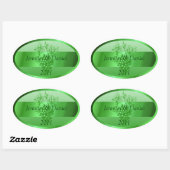 グリーンパーソナライズされたカスタムワインラベル 楕円形シール (シート)