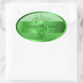 グリーンパーソナライズされたカスタムワインラベル 楕円形シール (バッグ)