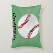 グリーンパーソナライズされたキッズボーイズ野球 アクセントクッション (正面(垂直))