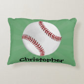 グリーンパーソナライズされたキッズボーイズ野球 アクセントクッション (裏面)