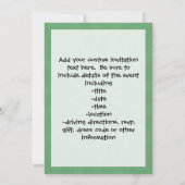 グリーンパーソナライズされたキッズボーイズ野球 招待状 (裏面)