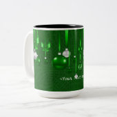 グリーンパーソナライズされたクリスマスオーナメントマグ ツートーンマグカップ (正面左)