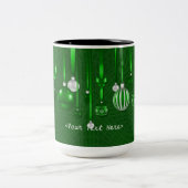 グリーンパーソナライズされたクリスマスオーナメントマグ ツートーンマグカップ (中央)